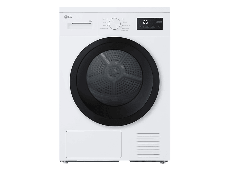 LG Secadora bomba de calor en color Blanco — 8 kg y 8 programas