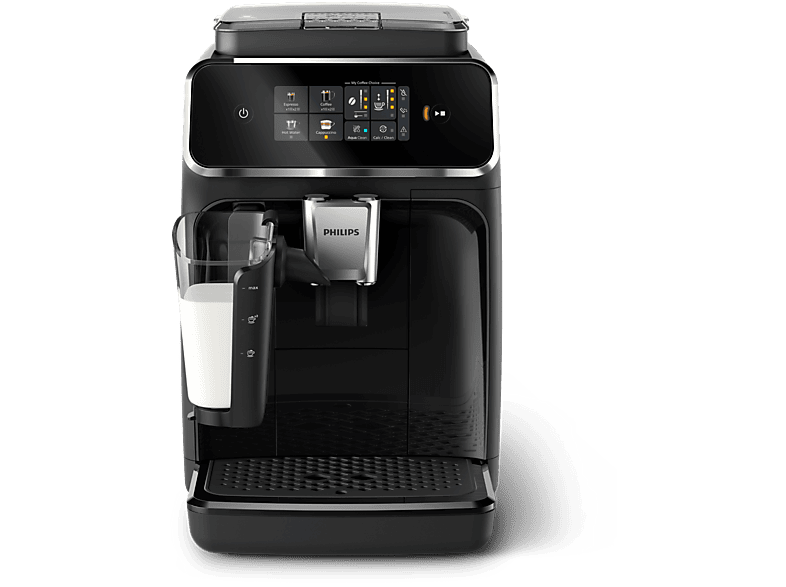 Cafetera superautomática PHILIPS en color Cromado y negro brillo, LatteGo