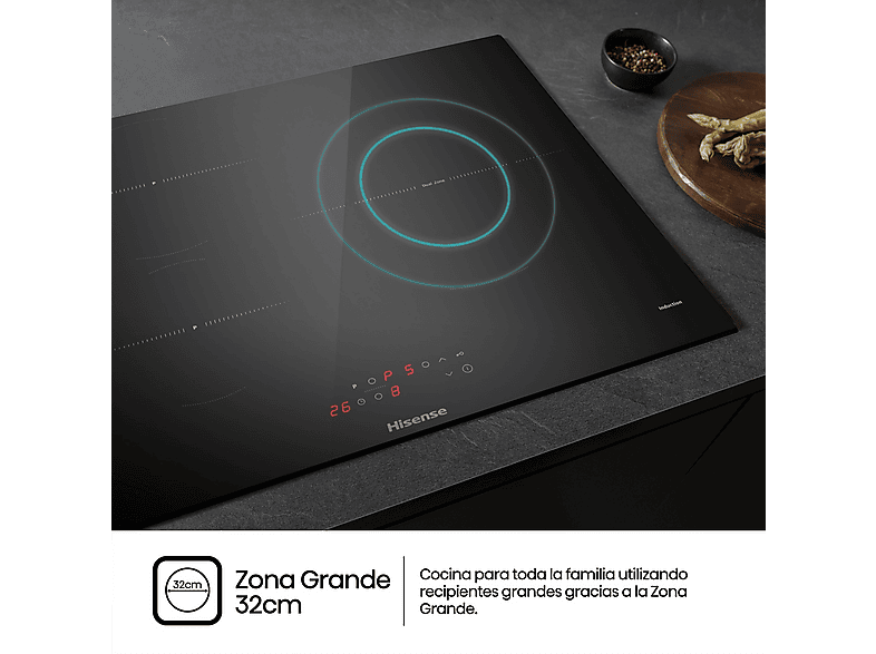 Placa inducción HISENSE con Zona XL 32cm en color Negro — foto 9