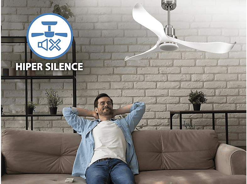 Ventilador de techo PURLINE — 18 W y 6 velocidades (mod. VirginD132C04LED67069) — foto 3