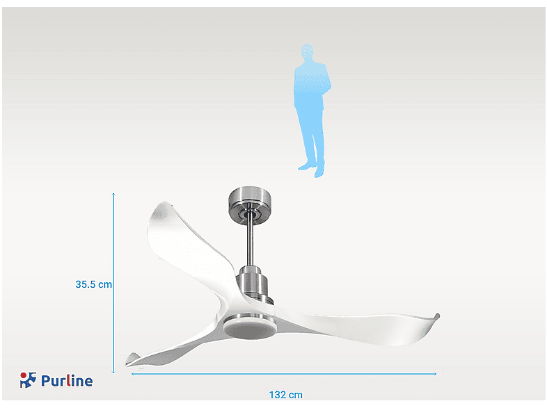Ventilador de techo PURLINE — 18 W y 6 velocidades (mod. VirginD132C04LED67069) — foto 5
