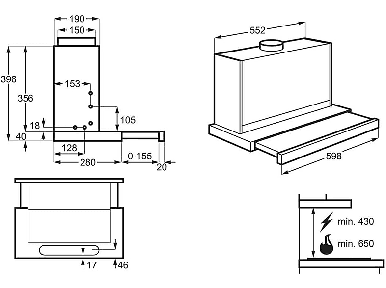 AEG Campana extraíble 3 velocidades (mod. Serie 5000 Extractor DPE5660M) — foto 5