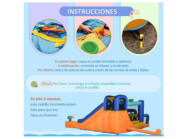 OUTSUNNY Castillo hinchable infantil (mod. 346-010V90MX) — foto 4