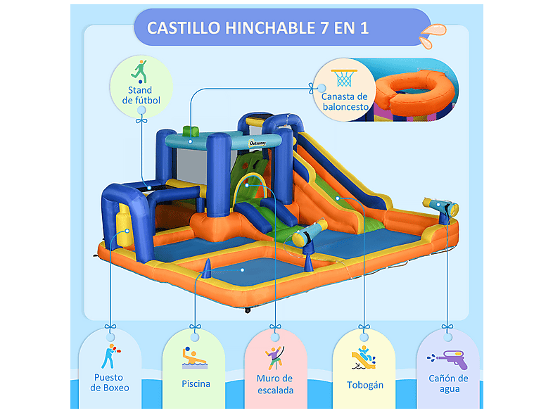 OUTSUNNY Castillo hinchable infantil (mod. 346-010V90MX) — foto 7