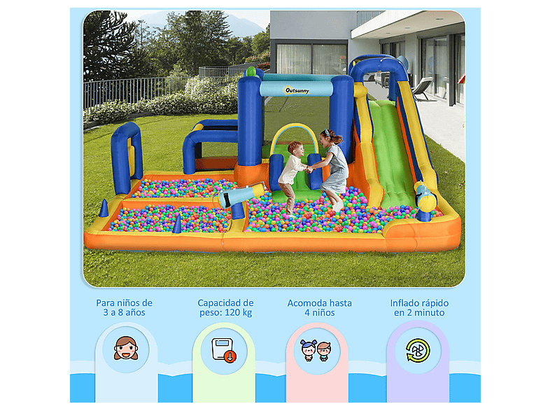 OUTSUNNY Castillo hinchable infantil (mod. 346-010V90MX) — foto 8