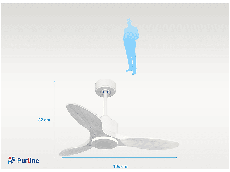 Ventilador de techo PURLINE en color Blanco de 6 velocidades — foto 3