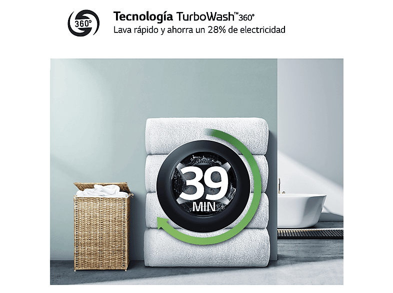 Lavadora carga frontal LG con Serie 600 en color Blanco — foto 9