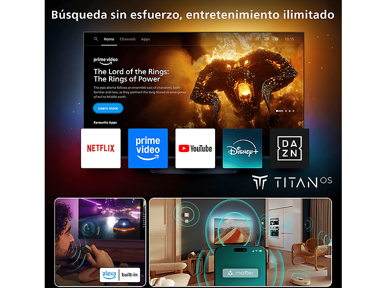TV QLED 65" PHILIPS en color Negro mate (mod. Ambilight 65PUS8510/12) — foto 7