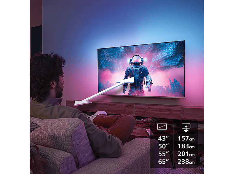 TV QLED 65" PHILIPS en color Negro mate (mod. Ambilight 65PUS8510/12) — foto 12