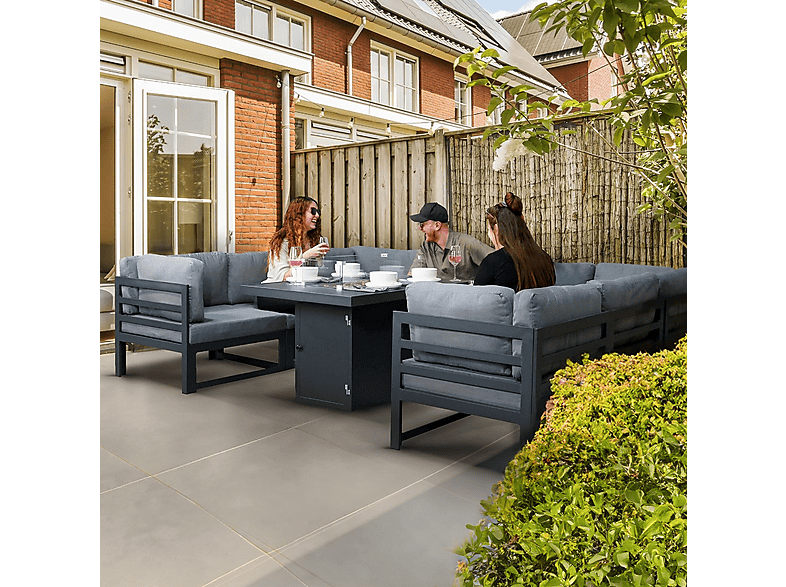 MONSTER Conjunto de jardín en color Gris (mod. Con Mesa con Fogata) — foto 4