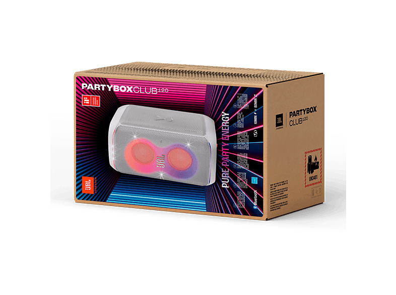 JBL Altavoz de gran potencia Portátil para fiestas (mod. PartyBox Club 120) en color Blanco — foto 9