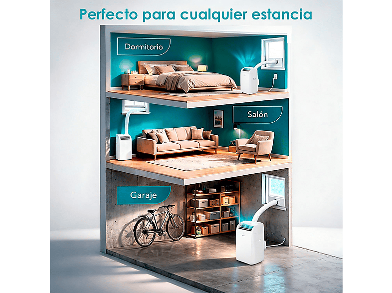 Aire acondicionado portátil DAITSU con 9 fg/h en color Blanco — foto 9