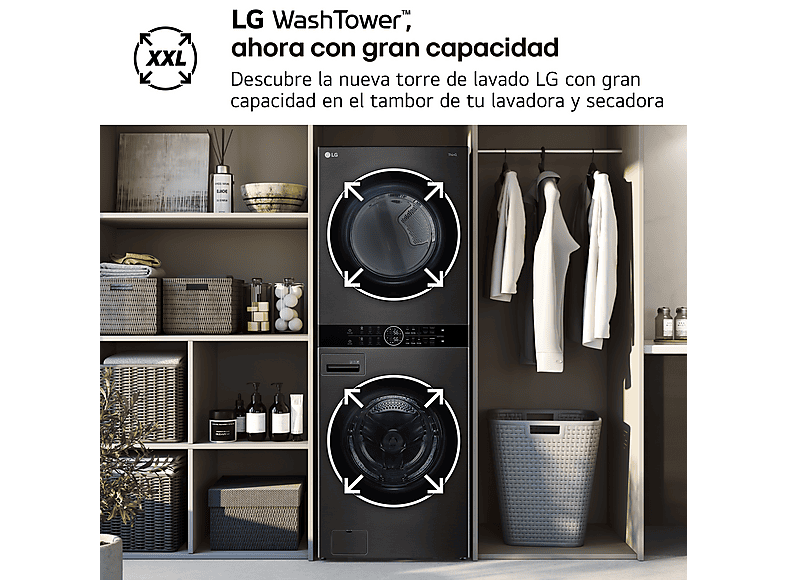 LG Lavadora secadora Torre de lavado 17/16 kg en color Inox grafito — foto 4