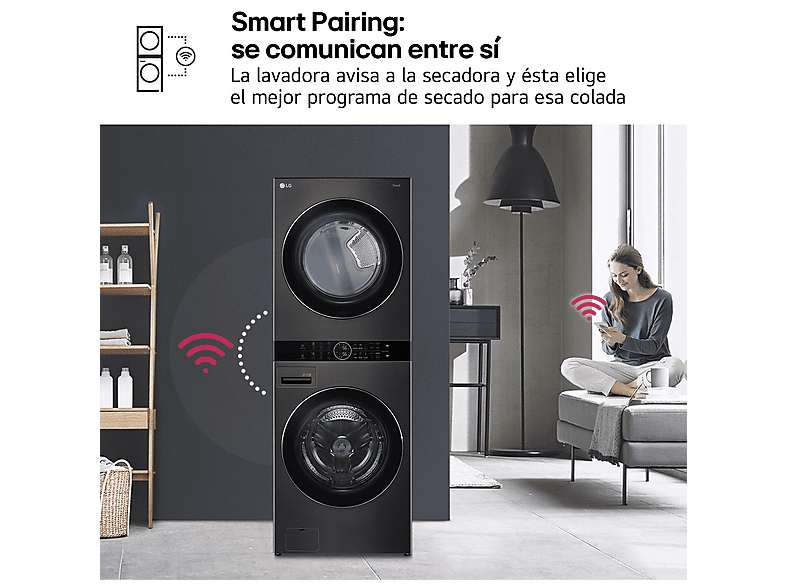 LG Lavadora secadora Torre de lavado 17/16 kg en color Inox grafito — foto 12