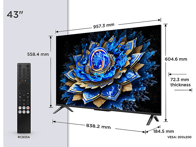 TV QLED 43" TCL — UHD 4K y Procesador AiPQ — foto 10