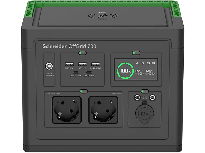 APC Estación de energía Ión de litio (mod. PPS730-GR) en color Negro, Verde