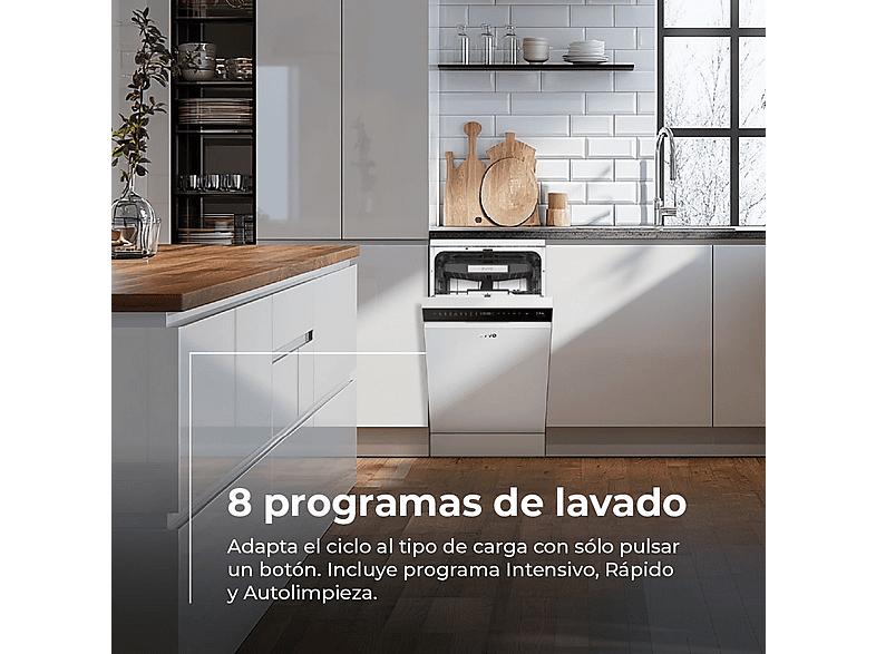EVVO Lavavajillas libre instalación 45 cm 8 programas (mod. D4 Slim (45cm)) — foto 3