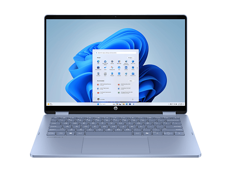 Convertible 2 en 1 HP con 14" 2K en color Celeste