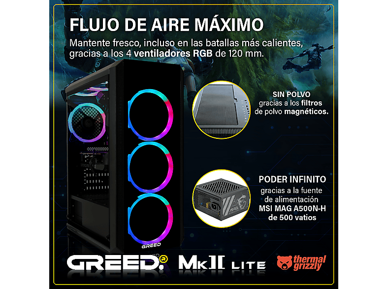 PC Gaming GREED — Intel Core i5 10400F y 32 GB RAM (mod. MK2 Intel Lite |) — foto 4