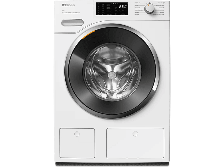 Lavadora carga frontal MIELE en color Blanco loto, 9 kg