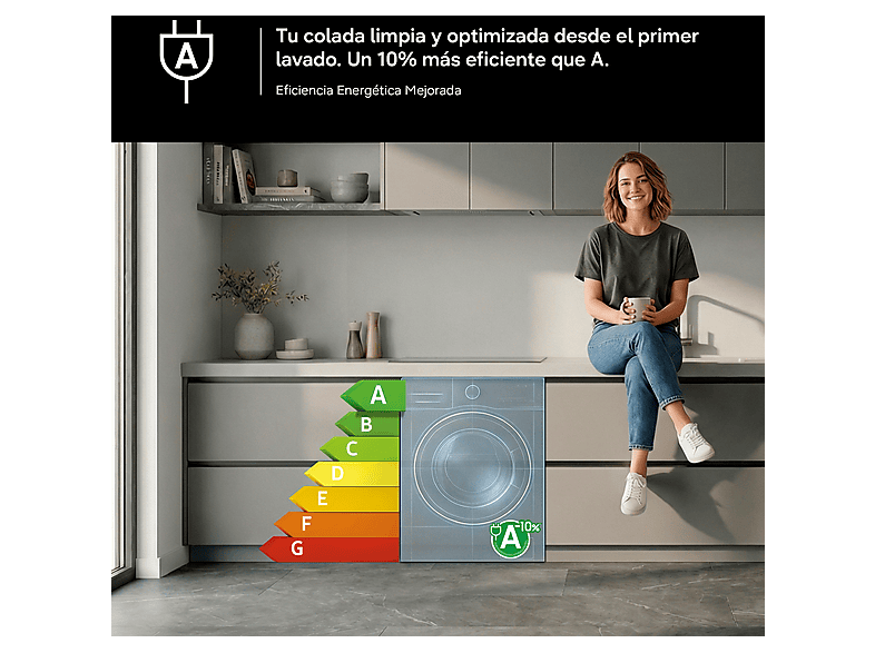SAMSUNG Lavadora carga frontal en color Blanco — 11 kg y 1400 rpm — foto 6