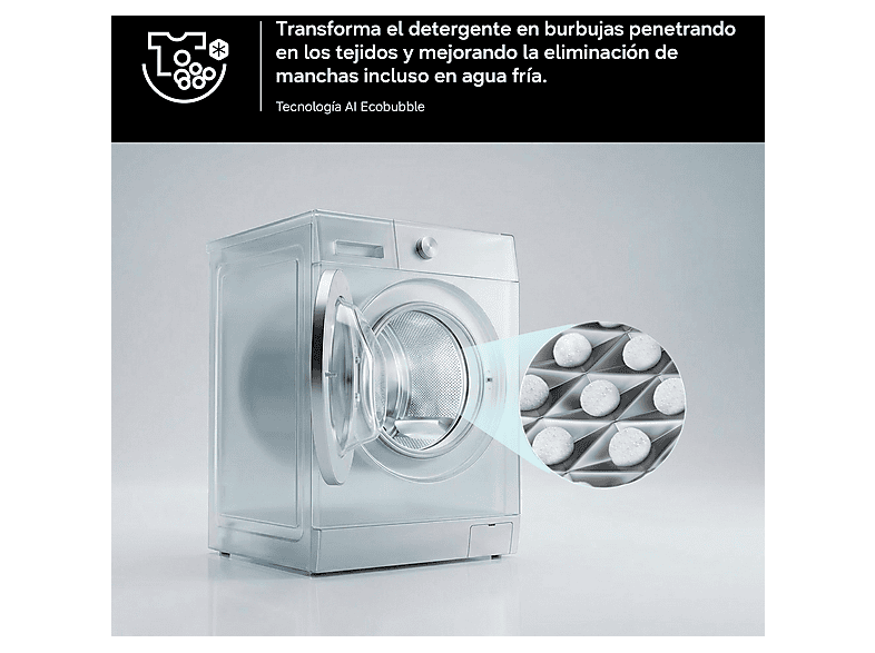 SAMSUNG Lavadora carga frontal en color Blanco — 11 kg y 1400 rpm — foto 8