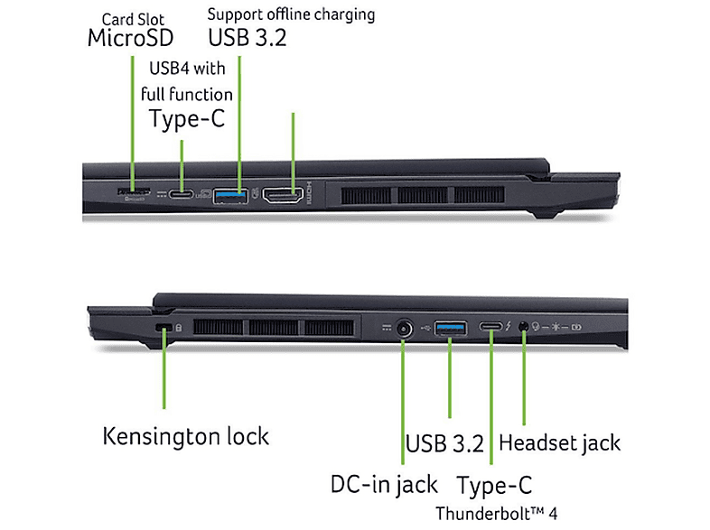 Portátil gaming ACER con 14.5" WQXGA+ en color Negro — foto 10