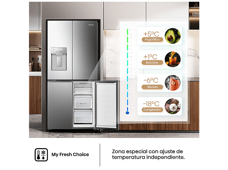 Frigorífico americano HISENSE en color Inox de Total No Frost — foto 10