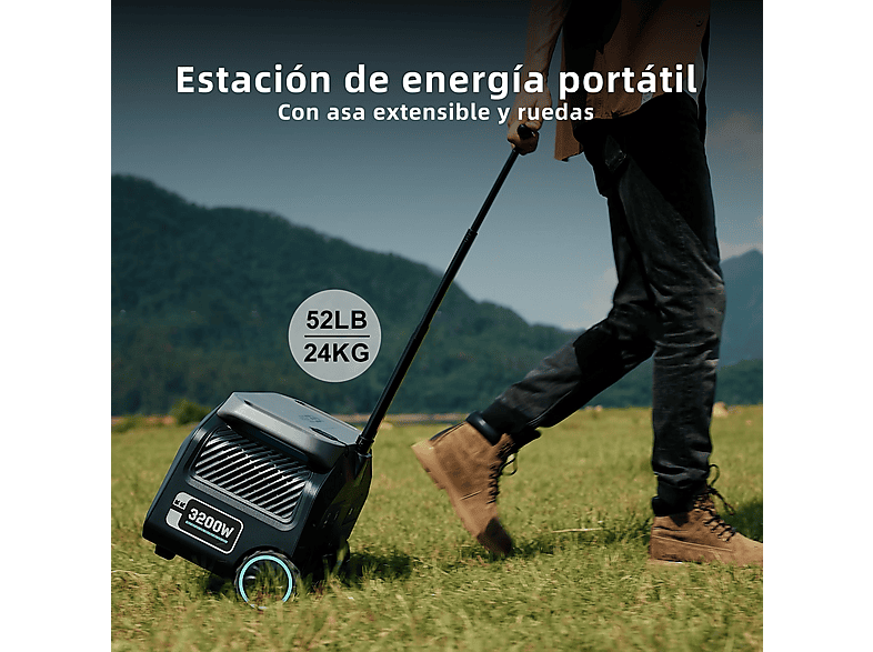 IEE Estación de energía portátil LiFePO4 (mod. P3200) en color Negro — foto 4
