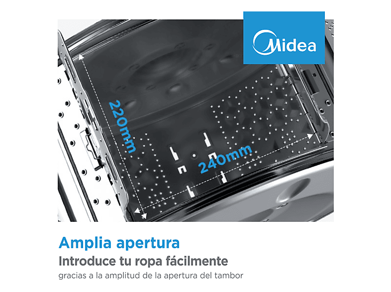 Lavadora carga superior MIDEA en color Blanco de 8 kg — foto 7