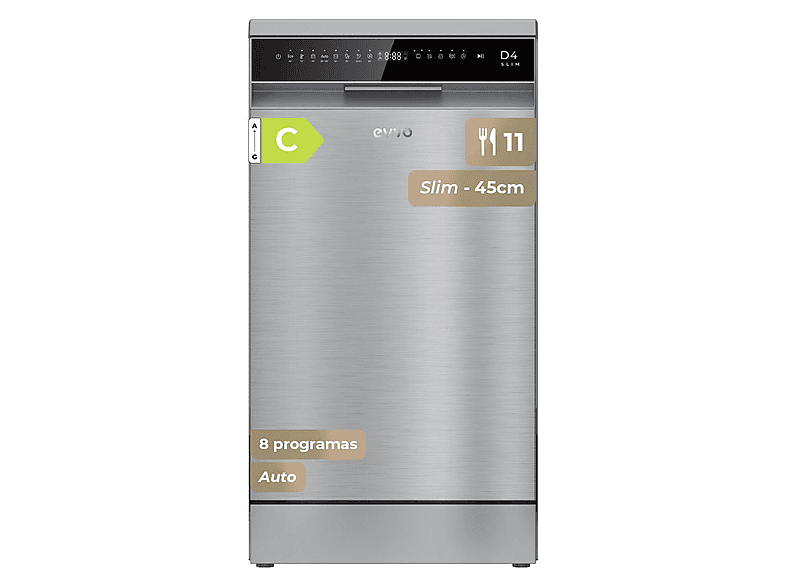 EVVO Lavavajillas libre instalación 45 cm (mod. D4X Slim (45cm))