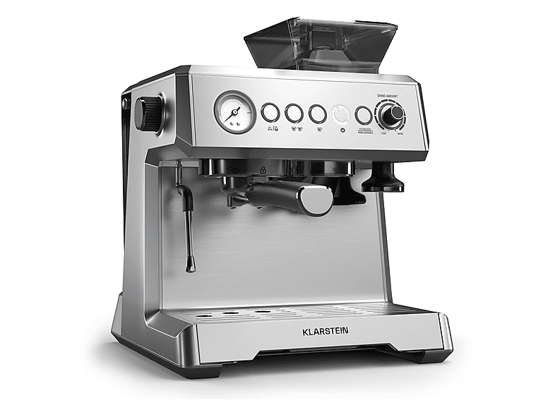 KLARSTEIN Cafetera espresso en color Acero Inoxidable — 20 bar y 1350 W