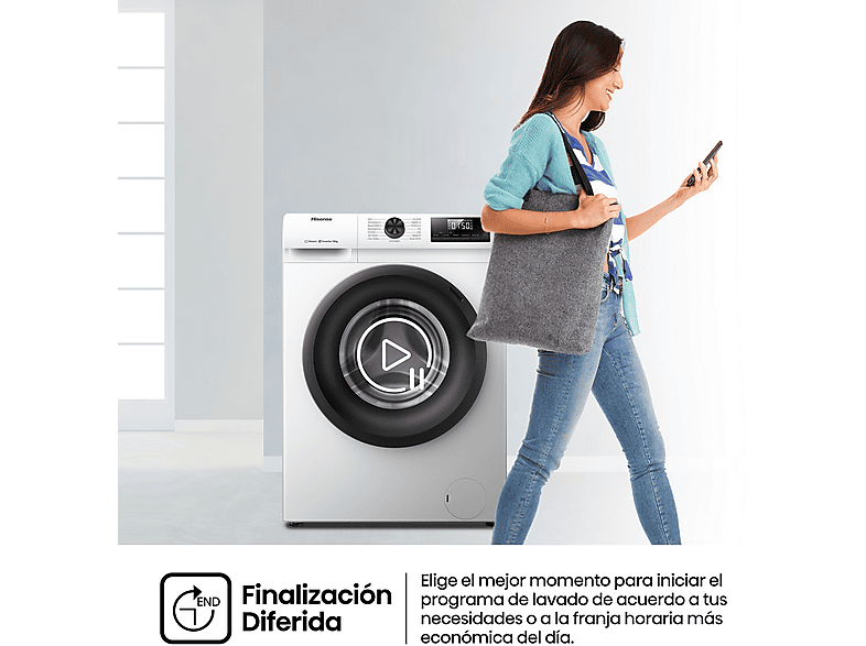 HISENSE Lavadora carga frontal 10 kg en color Blanco — foto 10