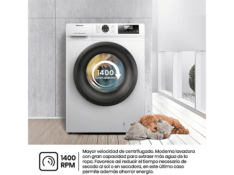 HISENSE Lavadora carga frontal 10 kg en color Blanco — foto 12
