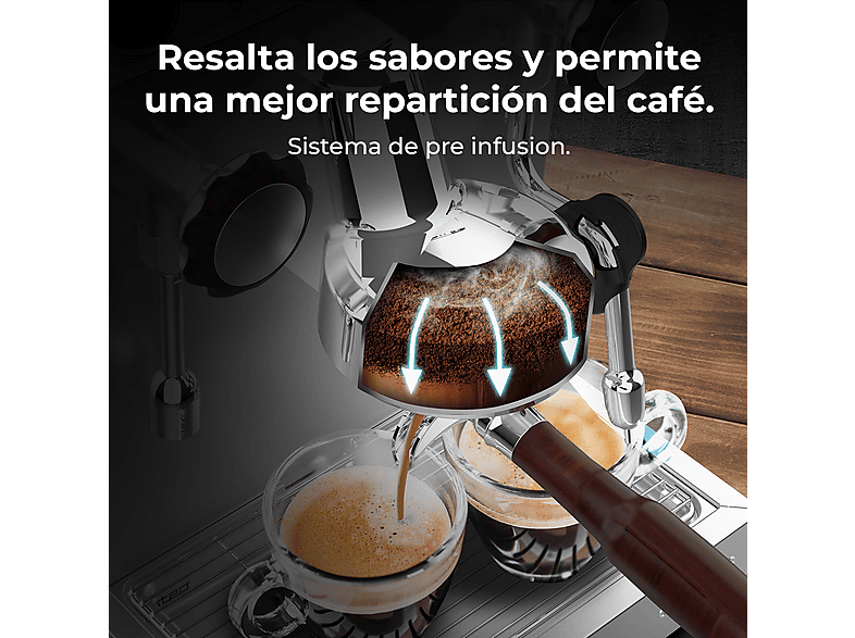 Cafetera express CECOTEC con 2700 W en color Plata — foto 5