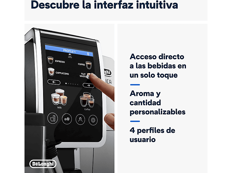 Cafetera superautomática DE LONGHI en color Inox de 1450W — foto 6