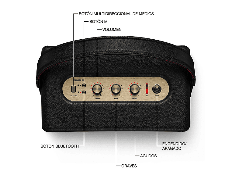 Altavoz bluetooth MARSHALL en color Black and Brass (mod. Kilburn III) — foto 6