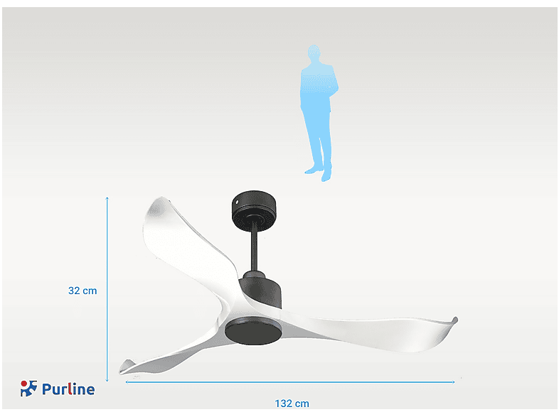 PURLINE Ventilador de techo 6 velocidades (mod. VirginD132C0365184) en color Negro — foto 3