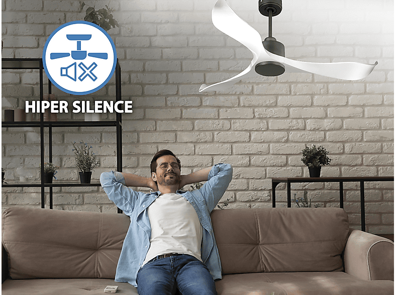 PURLINE Ventilador de techo 6 velocidades (mod. VirginD132C0365184) en color Negro — foto 4