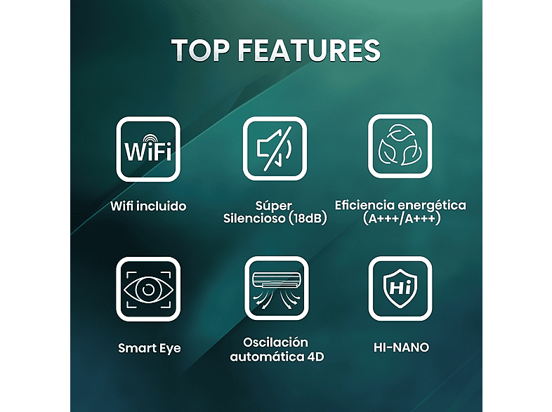 HISENSE Aire acondicionado Split 1 x 1 WiFI (mod. 3010 fg/h) en color Negro — foto 4