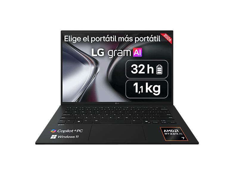 Portátil LG con 14" WUXGA en color Negro carbón