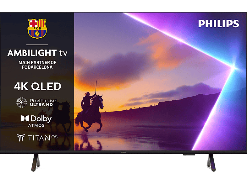 TV QLED 50" PHILIPS en color Negro mate, UHD 4K