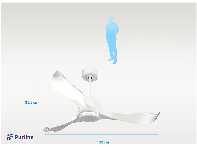 PURLINE Ventilador de techo 18 W (mod. VirginD132C03LED64932) en color Blanco — foto 4