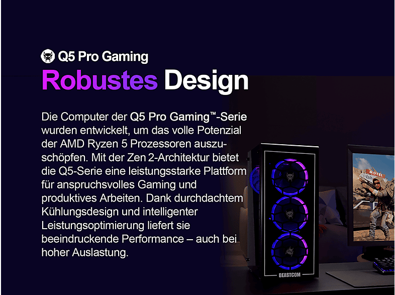 PC Gaming BEASTCOM — AMD Ryzen™ 5 4500 y 16 GB RAM (mod. Q5 | Pro Gaming) — foto 6
