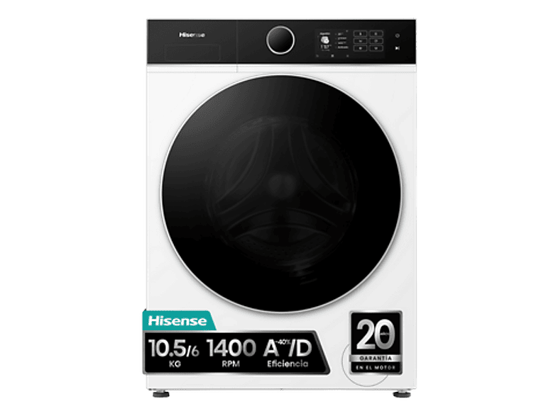 Lavadora secadora HISENSE en color Blanco, 10.5/6 Kg