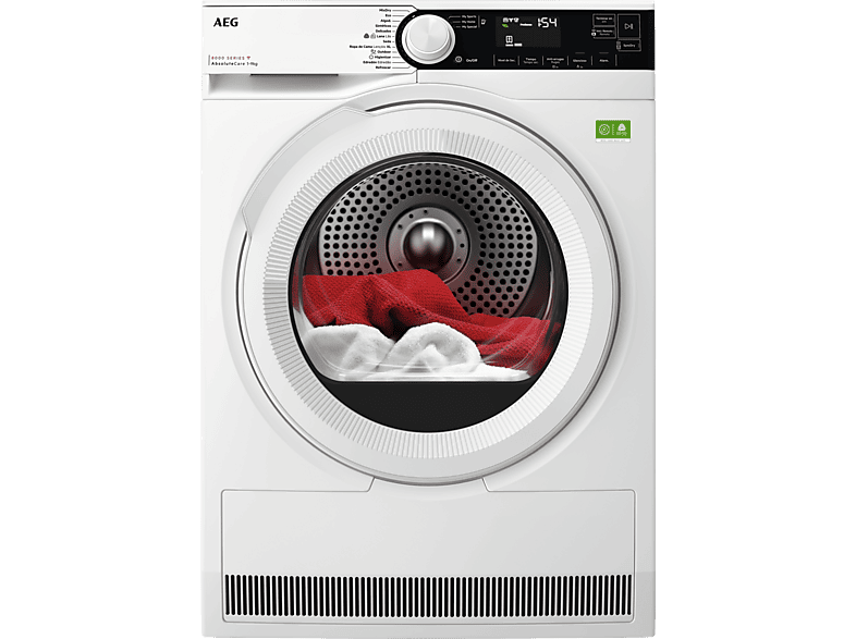 Secadora bomba de calor AEG en color Blanco de 9 kg
